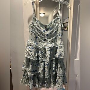 American Eagle Outfitters Light Blue Smocked Top